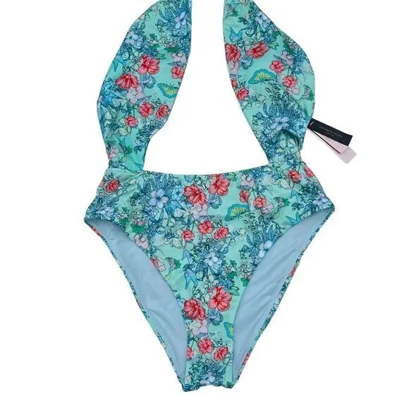 VICTORIA'S SECRET SWIM Women's One-Piece Swimsuit M‎ Multicolor Floral Butterfly